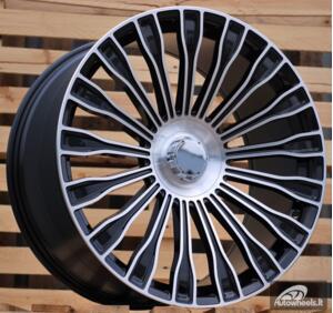 Ratlankis R22x10.5  5X112  ET  38  66.6  I0313  Black Polished (MB)  For MER  (Z6)  (Front+Rear)
