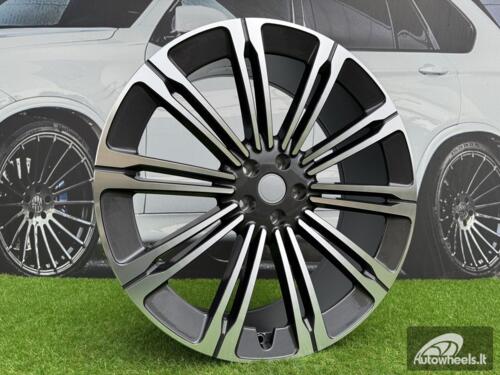 Ratlankis Land Rover 10-Split Spoke Style R24X9.5J 5X120 ET40 72.6 Gun Metal with Diamond Cut for Land Rover