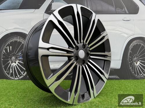 Ratlankis Land Rover 10-Split Spoke Style R24X9.5J 5X120 ET40 72.6 Gun Metal with Diamond Cut for Land Rover