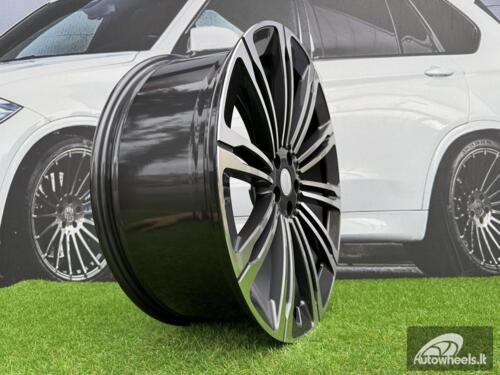 Ratlankis Land Rover 10-Split Spoke Style R24X9.5J 5X120 ET40 72.6 Gun Metal with Diamond Cut for Land Rover