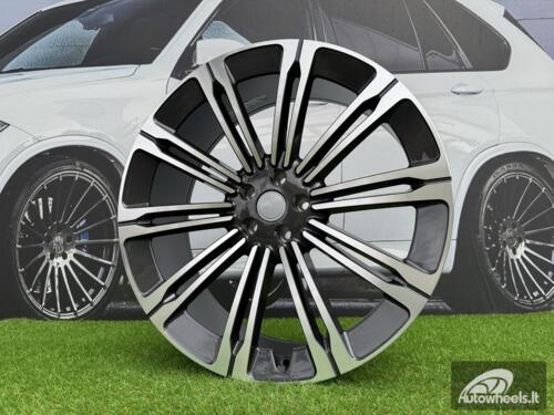 Ratlankis Land Rover 10-Split Spoke Style R24X9.5J 5X120 ET40 72.6 Gun Metal with Diamond Cut for Land Rover