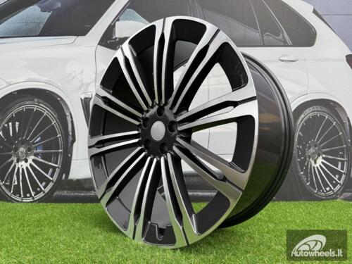 Ratlankis Land Rover 10-Split Spoke Style R24X9.5J 5X120 ET40 72.6 Gun Metal with Diamond Cut for Land Rover
