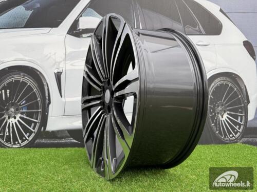 Ratlankis Land Rover 10-Split Spoke Style R24X9.5J 5X120 ET40 72.6 Gun Metal with Diamond Cut for Land Rover