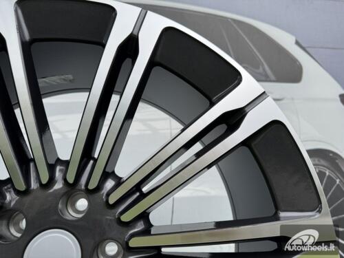 Ratlankis Land Rover 10-Split Spoke Style R24X9.5J 5X120 ET40 72.6 Gun Metal with Diamond Cut for Land Rover