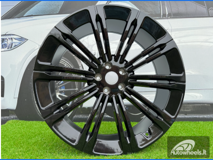 Ratlankis Land Rover 10-Split Spoke Style R24X9.5J 5X120 ET40 72.6 Gloss Black for Land Rover