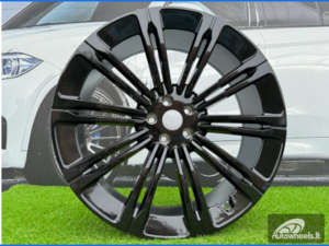 Ratlankis Land Rover 10-Split Spoke Style R24X9.5J 5X120 ET40 72.6 Gloss Black for Land Rover