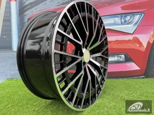 Ratlankis EQS Multi Spoke Style R22X10.5J 5x112 ET38 66.6 Gloss Black with Diamond cut