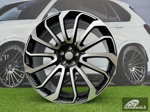 Ratlankis Land Rover Autobiography Style R24X10J 5X120 ET45 72.6 Black with diamond cut