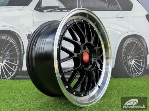 Ratlankis BBS LM Style R18X8J 5X108 ET38 63.4 Black with Diamond Cut Lip