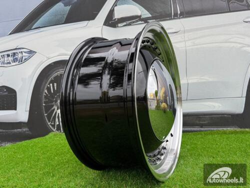 Ratlankis Smoothie Classic Style R18X8J 5X100/5X112 ET40 57.1 Gloss Black with Diamond Cut Lip and Black Rivets