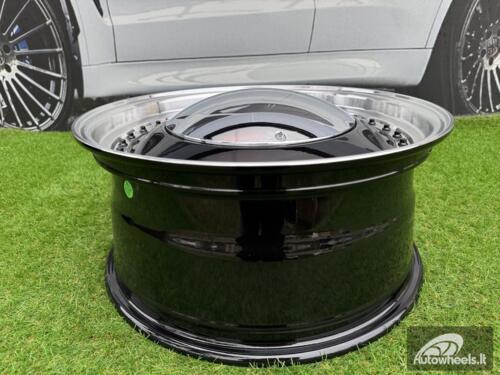 Ratlankis Smoothie Classic Style R18X8J 5X100/5X112 ET40 57.1 Gloss Black with Diamond Cut Lip and Black Rivets