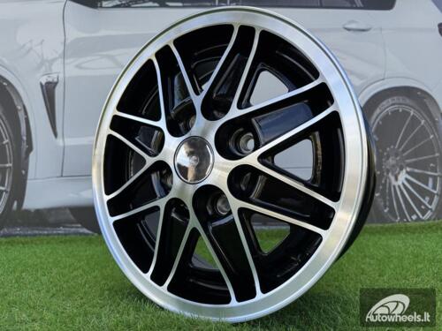 Ratlankis VW Beetle MK2 Cosmic Oldschool R15X5.5 4X130 ET35 80.9 Black with Diamond Cut ( Lancia Fulvia / Flavia )