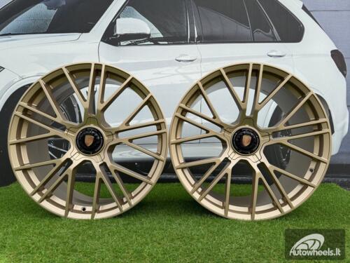 Ratlankis Porsche Manhart FORGED Style R21X9.5J 5x130 ET71 71.56 Matt Gold