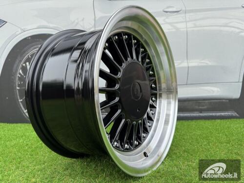 Ratlankis Alpina E30 Style with Lip R15X8.25J 4X100/4X114.3 ET20 73.1 Black with Diamond Cut Lip
