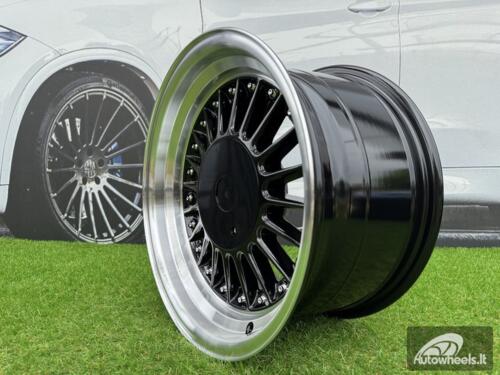 Ratlankis Alpina E30 Style with Lip R17X8J 4X100/4X114.3 ET25 73.1 Black with Diamond Cut Lip