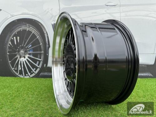 Ratlankis Alpina E30 Style with Lip R17X8J 4X100/4X114.3 ET25 73.1 Black with Diamond Cut Lip