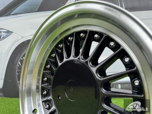 Ratlankis Alpina E30 Style with Lip R17X8J 4X100/4X114.3 ET25 73.1 Black with Diamond Cut Lip