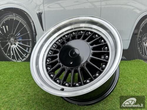 Ratlankis Alpina E30 Style with Lip R17X8J 4X100/4X114.3 ET25 73.1 Black with Diamond Cut Lip