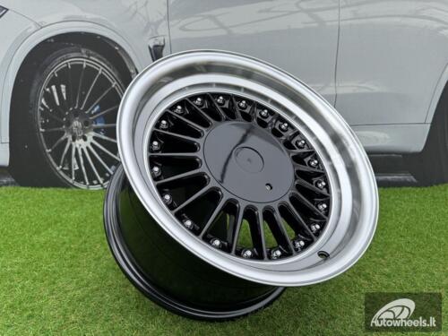 Ratlankis Alpina E30 Style with Lip R17X8J 4X100/4X114.3 ET25 73.1 Black with Diamond Cut Lip