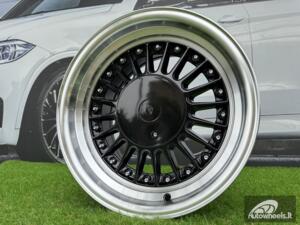 Ratlankis Alpina E30 Style with Lip R17X8J 4X100/4X114.3 ET25 73.1 Black with Diamond Cut Lip