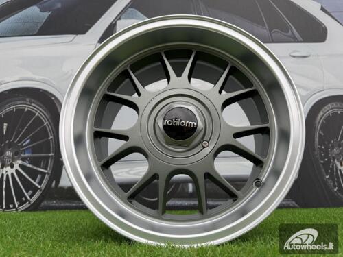 Ratlankis Rotiform TUF-R Style R15X8J 4X100/4X114.3 ET10 73.1 Grey with Diamond Cut Lip