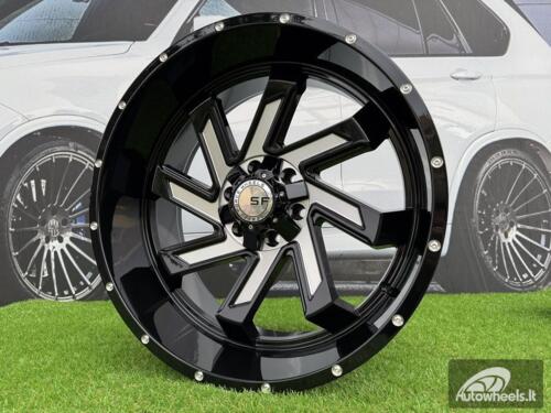 Ratlankis HD Off-Road Wheels SAW Style R22X10J 6x135 ET-10 106.2 Gloss Black Milled Face