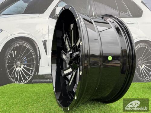 Ratlankis HD Off-Road Wheels SAW Style R22X10J 6x135 ET-10 106.2 Gloss Black Milled Face