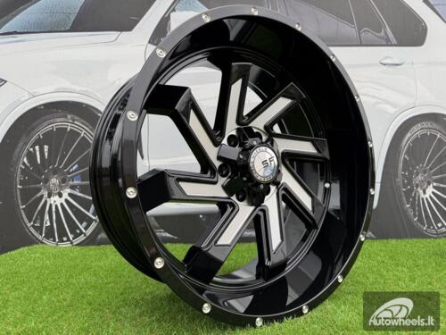 Ratlankis HD Off-Road Wheels SAW Style R22X10J 6x135 ET-10 106.2 Gloss Black Milled Face