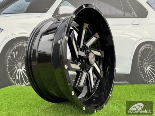 Ratlankis HD Off-Road Wheels SAW Style R22X10J 6x135 ET-10 106.2 Gloss Black Milled Face