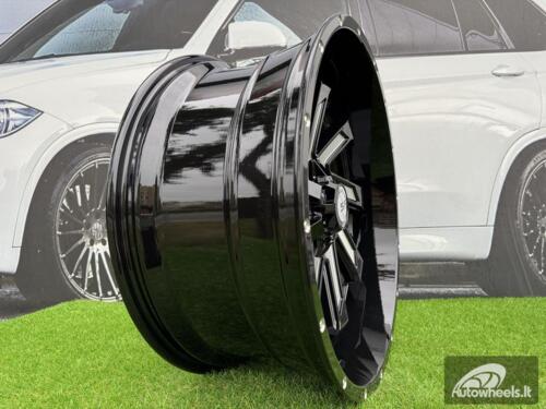 Ratlankis HD Off-Road Wheels SAW Style R22X10J 6x135 ET-10 106.2 Gloss Black Milled Face