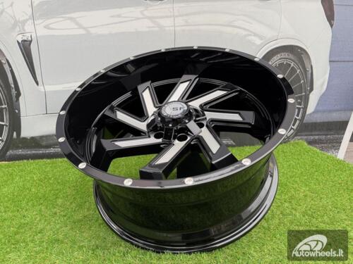 Ratlankis HD Off-Road Wheels SAW Style R22X10J 6x135 ET-10 106.2 Gloss Black Milled Face