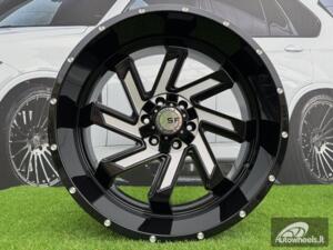 Ratlankis HD Off-Road Wheels SAW Style R22X10J 6x135 ET-10 106.2 Gloss Black Milled Face