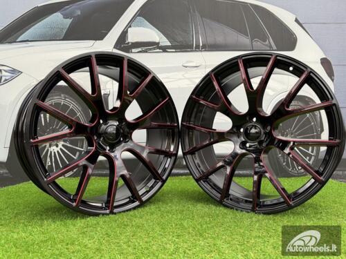 Ratlankis Trackhawk SRT style R22X9J 5X115 ET20 71.5 Gloss Black Red Milled