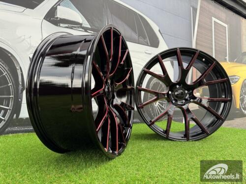 Ratlankis Trackhawk SRT style R22X9J 5X115 ET20 71.5 Gloss Black Red Milled