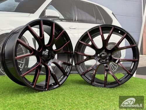 Ratlankis Trackhawk SRT style R22X10J 5X115 ET18 71.5 Gloss Black Red Milled