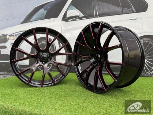 Ratlankis Trackhawk SRT style R22X10J 5X115 ET18 71.5 Gloss Black Red Milled