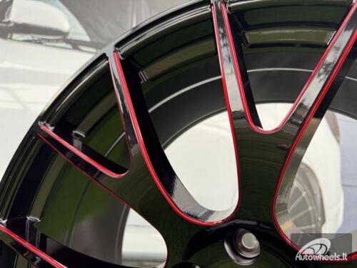 Ratlankis Trackhawk SRT style R22X10J 5X115 ET18 71.5 Gloss Black Red Milled