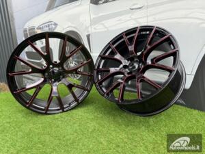Ratlankis Trackhawk SRT style R22X10J 5X115 ET18 71.5 Gloss Black Red Milled