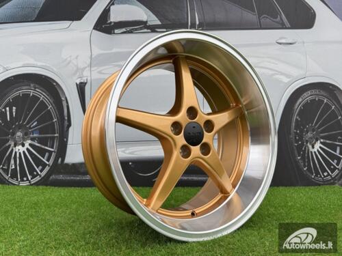 Ratlankis Volvo Ocean MK 18 Style R18X8.5 5X108 ET6 65.1 Gold with Diamond Cut Lip