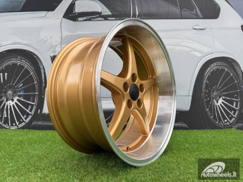 Ratlankis Volvo Ocean MK 18 Style R18X8.5 5X108 ET6 65.1 Gold with Diamond Cut Lip