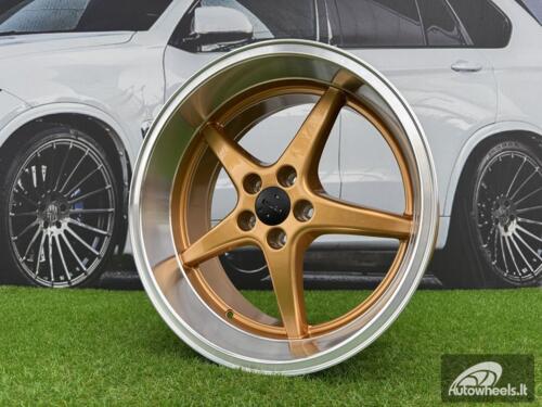 Ratlankis Volvo Ocean MK 18 Style R18X8.5 5X108 ET6 65.1 Gold with Diamond Cut Lip