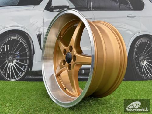 Ratlankis Volvo Ocean MK 18 Style R18X8.5 5X108 ET6 65.1 Gold with Diamond Cut Lip