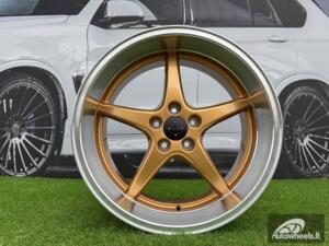 Ratlankis Volvo Ocean MK 18 Style R18X8.5 5X108 ET6 65.1 Gold with Diamond Cut Lip