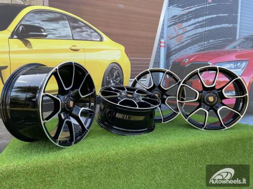 Ratlankis Forged Porsche 911 Carrera Targa style R20X8.5J 5X130 ET50 71.6 Black with Diamond Cut Face (GOES WITH REAR WHEELS IN R21x11.5J)