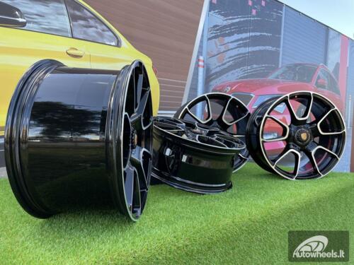 Ratlankis Forged Porsche 911 Carrera Targa style R20X8.5J 5X130 ET50 71.6 Black with Diamond Cut Face (GOES WITH REAR WHEELS IN R21x11.5J)