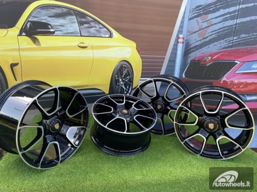 Ratlankis Forged Porsche 911 Carrera Targa style R20X8.5J 5X130 ET50 71.6 Black with Diamond Cut Face (GOES WITH REAR WHEELS IN R21x11.5J)