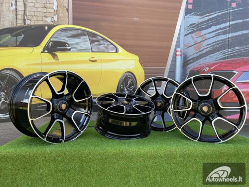 Ratlankis Forged Porsche 911 Carrera Targa style R21X11.5J 5X130 ET67 71.6 Black with Diamond Cut Face (GOES WITH FRONT WHEELS IN R20x8.5J)