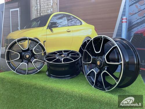 Ratlankis Forged Porsche 911 Carrera Targa style R21X11.5J 5X130 ET67 71.6 Black with Diamond Cut Face (GOES WITH FRONT WHEELS IN R20x8.5J)