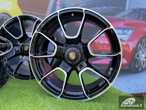 Ratlankis Forged Porsche 911 Carrera Targa style R21X11.5J 5X130 ET67 71.6 Black with Diamond Cut Face (GOES WITH FRONT WHEELS IN R20x8.5J)