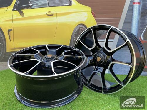 Ratlankis Forged Porsche 911 Carrera Targa style R21X11.5J 5X130 ET67 71.6 Black with Diamond Cut Face (GOES WITH FRONT WHEELS IN R20x8.5J)